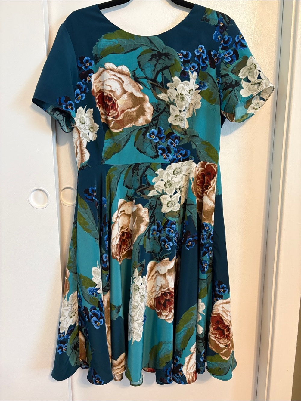 Corey Lynn Calter Teal Floral Mini Dress